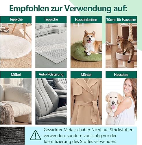 Miniatura 6 de Paquete de removedor de pelo para mascotas removedor de pelo grande, pequeño y mini para gatos y perros, elimina la piel incrustada de muebles,