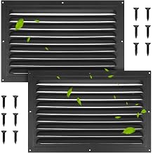 2 Pack 8" x 12" Aluminum Attic Vents with Screen Mesh Heavy-Duty Louvered Gable Vents for Shed, Garage & Roof Ventilation Black, Includes Screws