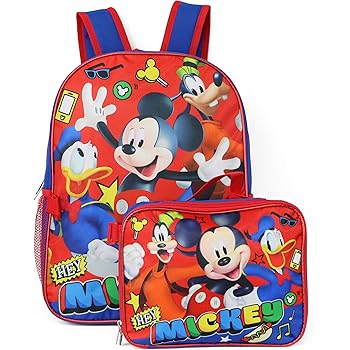 mickey mouse backpack with lunchbox