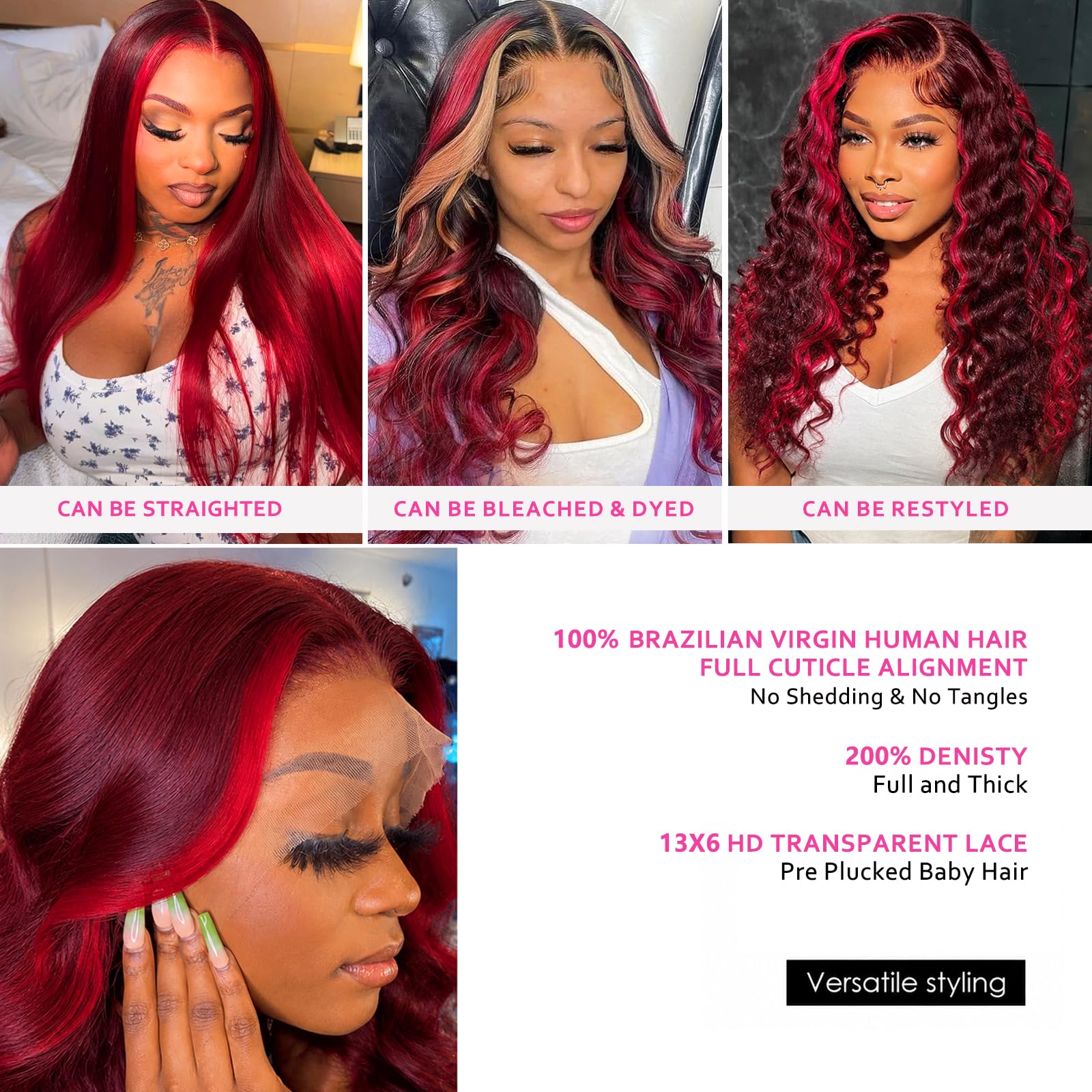 Versatile Human Hair Wig in Multiple Styles