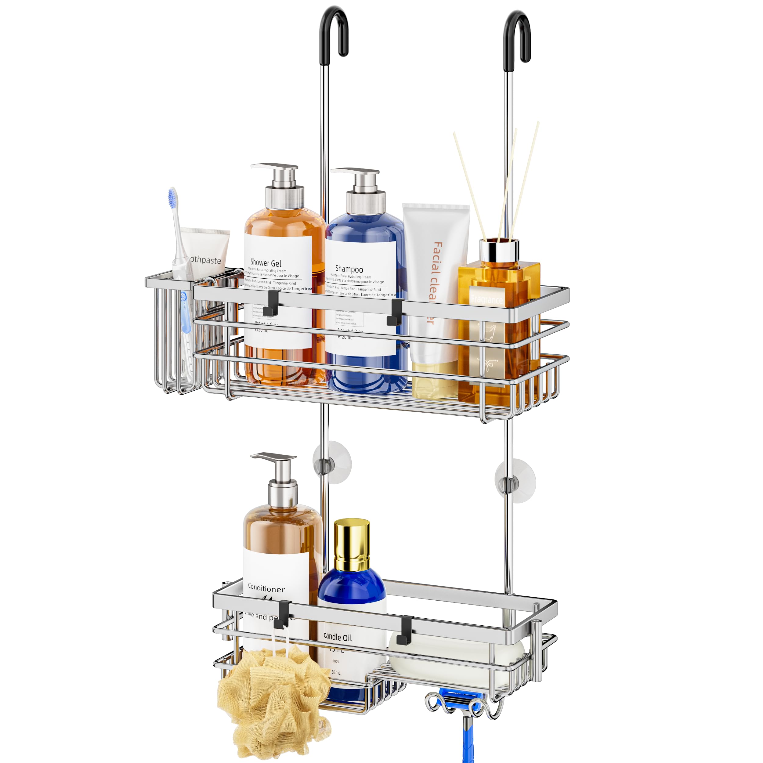 HapiRm Hanging Shower Caddy Organiser - 2 Tier Rustproof 304 Shower Storage