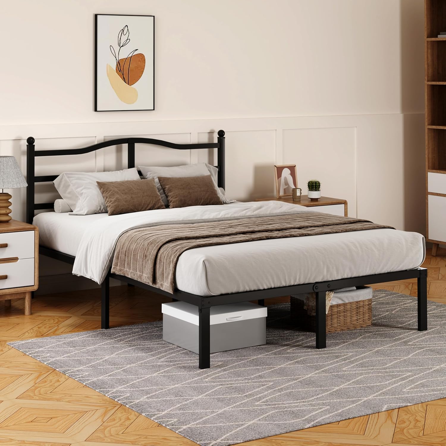 14 Inch Full Size Bed Frame with Headboard, Heavy Duty Metal Platform Bed Frame Full Size Mattress Foundation with Sturdy Steel Slats, Easy Assembly Noise Free - Image 6