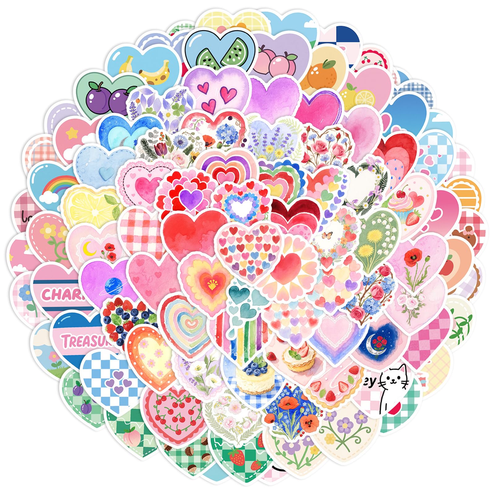 100 PCS Heart Sticker, I Love You Stickers Pack for Girlfriend Boyfriend,Cute Valentine's Day Waterproof Vinyl Stickers for Water Bottles Laptop,Gift Boxes Decals,Party Supplies