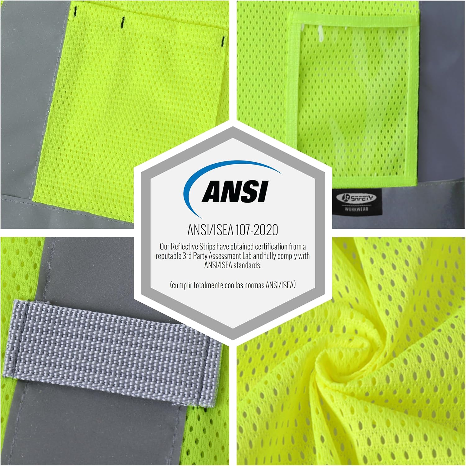 JKSafety Safety Vest for Men Women 10 PCS Hi Vis Construction Vest Reflective Class 2 High Visibility Meet ANSI Standard - Image 4