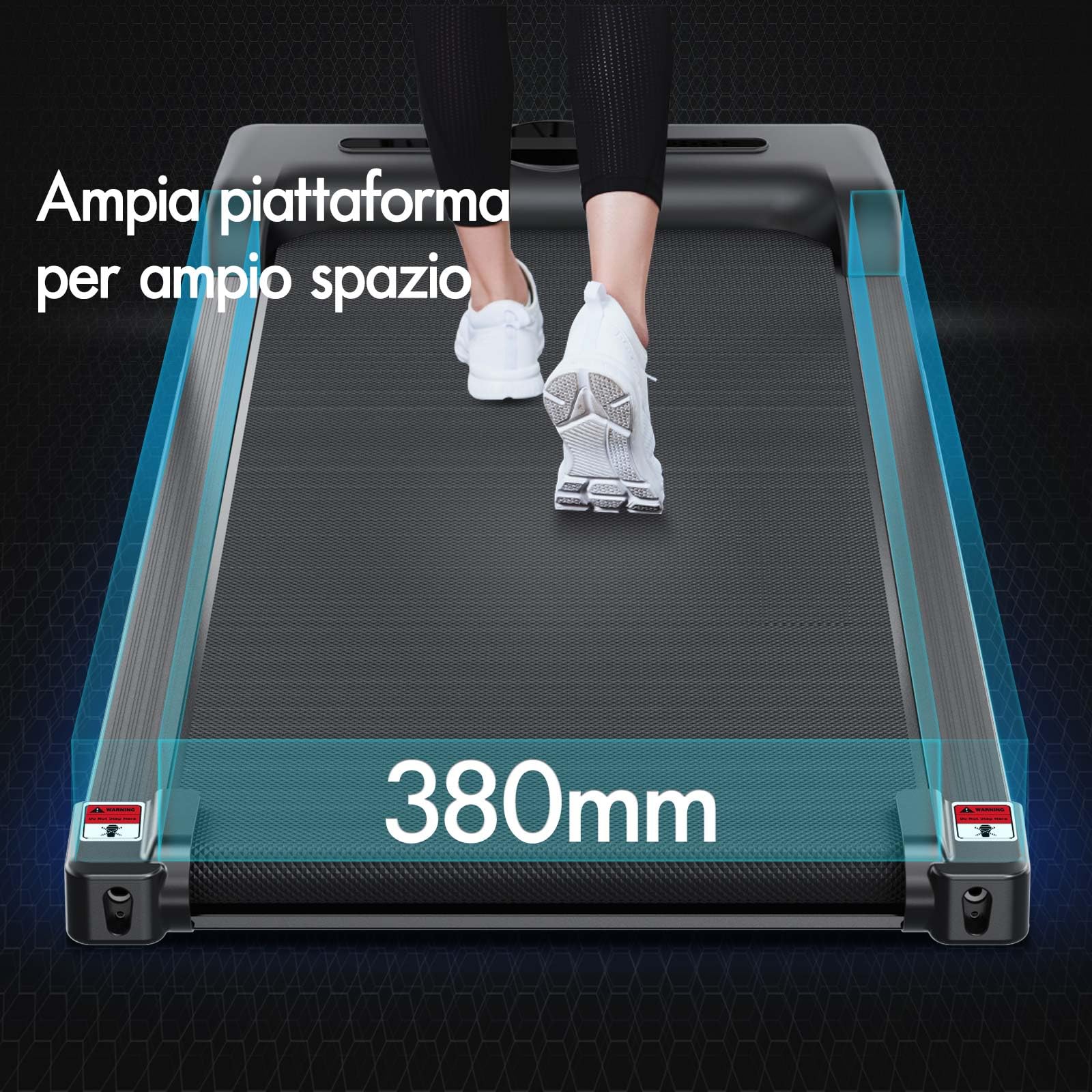 BLACK LORD Tappetino Passeggio Intelligente 2 In 1 - Tapis Roulant Sotto La Scrivania, Portatile Con App E Telecomando, Velocità 1-12 Km/h, 2,2 HP, Nero