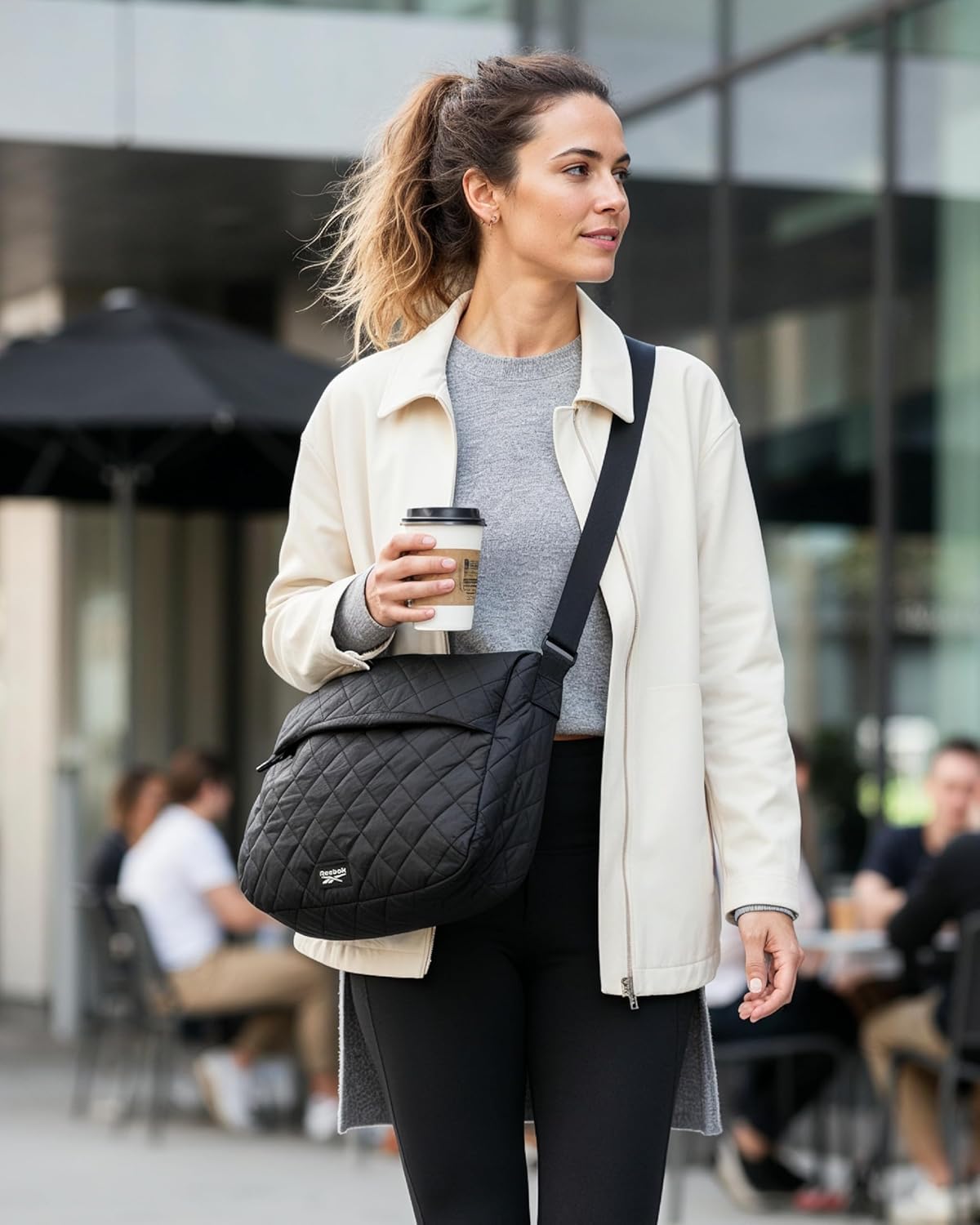 Reebok Womens Crossbody Bag - Lightweight Stylish Nylon Quilted and Non-Quilted Everyday Crossbody Sling Bags for Women - Image 2