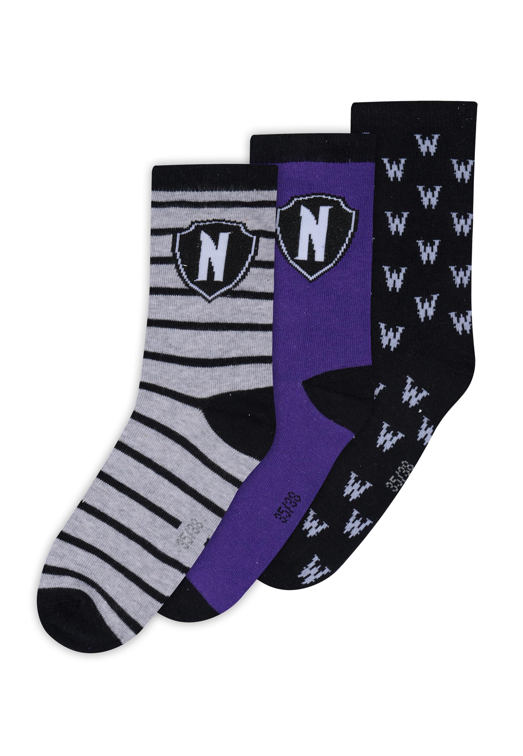 Onomato! Girls Socks Wednesday Children's | Gifts For | The Addams Family | Cuddly | Knee | 31-34, 31-34