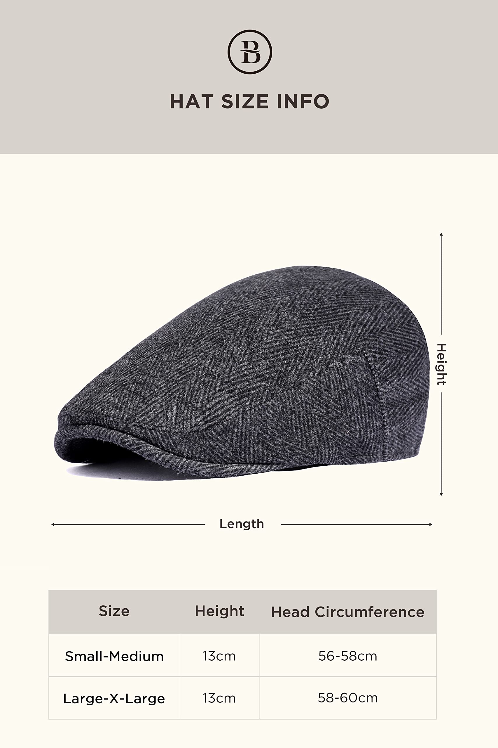 BABEYOND Barett Cap Herren Gatsby Schirmmütze Newsboy Flat Cap Baskenmütze