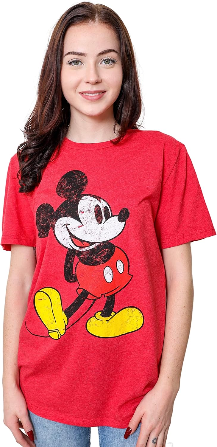 Disney Mickey Mouse Classic Distressed Standing T-Shirt(LG, Heather Red) - Image 7