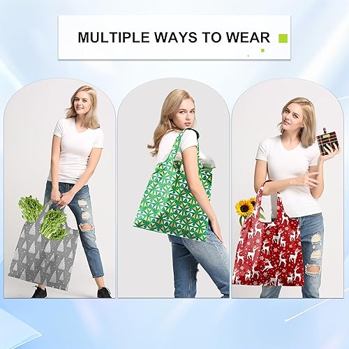 Vista 225 de BeeGreen Bolsa de viaje plegable reutilizable para regalo, bolsas de comestibles reutilizables, grandes regalos de vacaciones, bolsa de tela