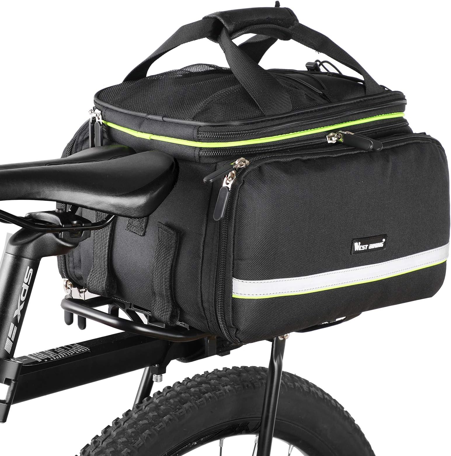 WESTGIRL 25L Waterproof Durable Bicycle Back Seat Bag Luggage Carrier Travel Backpack Shoulder Bag with Adjustable Shoulder Strap