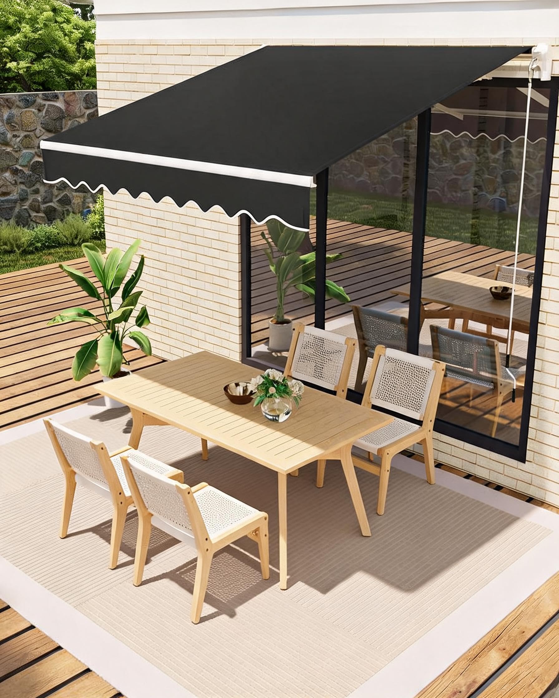 Toile Store Banne 4x2.5 m, Anti UV, Store Banne Manuel, Inclinaison, Nori