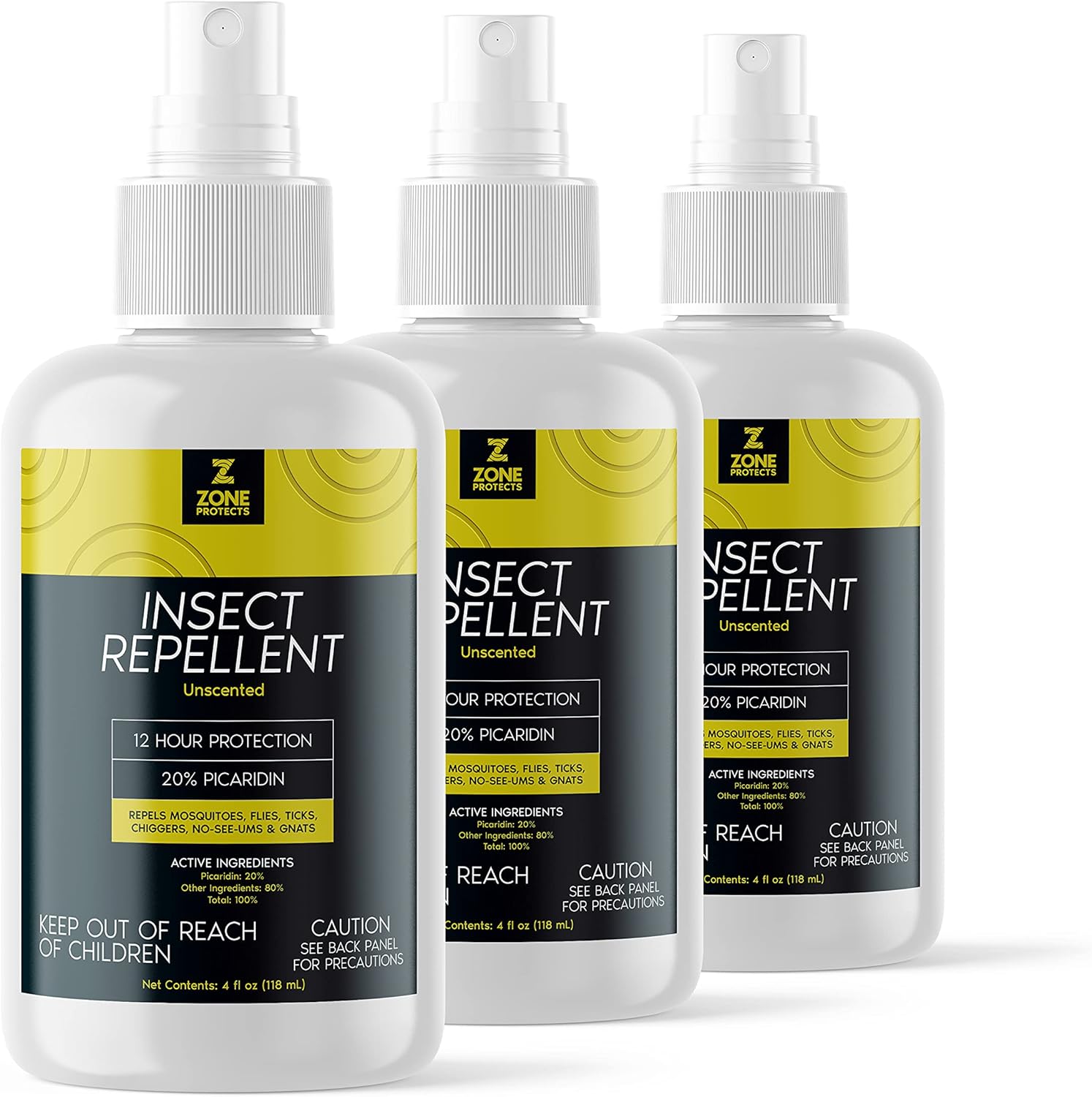 Zone Protects Unscented Insect Repellent Spray 3 Pack. DEET