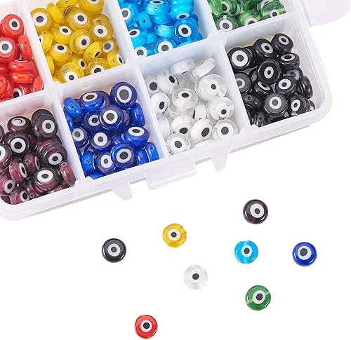 Miniatura 5 de LiQunSweet 200 cuentas de cristal de cristal con temática naranja de 10 estilos de 0.315 pulgadas, bola redonda, espaciador de cuentas sueltas a