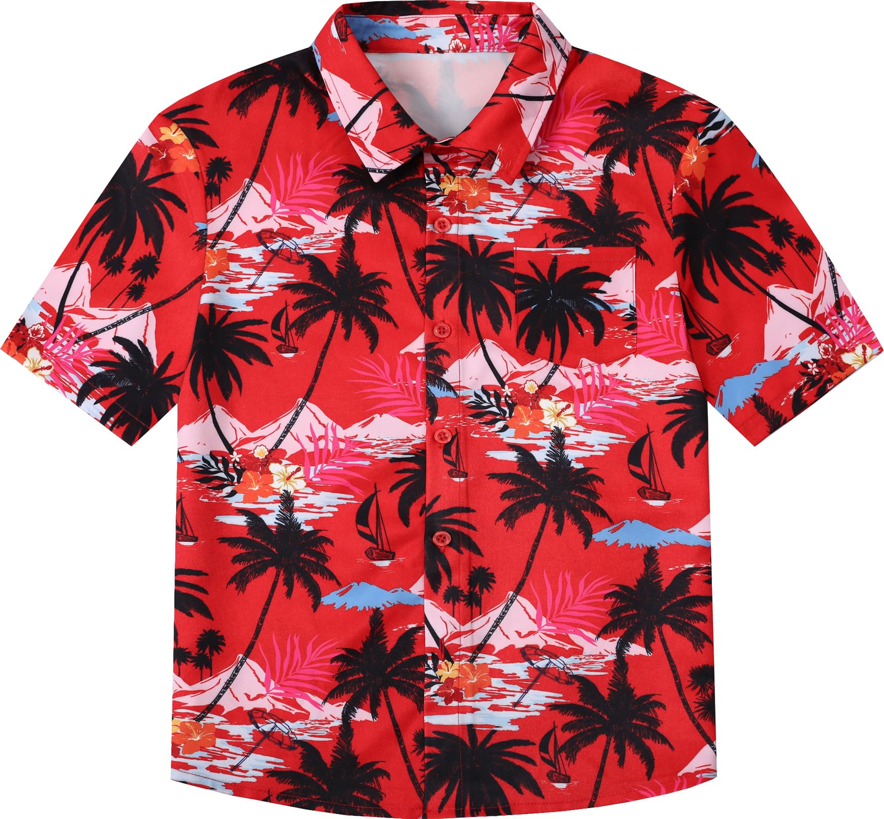 MOMBEBE COSLAND Niño Camisa Kids Button Down Manga Corta Ropa 5-12 Años