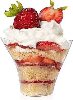 Mini Swirl Triangle Dessert Cups - Plastic Disposable Reusable For Serving Dessert, Fruits & Mini Appetizer - Sampling Tasting Cups for Wedding Birthday Parties By Loreso - (48CT 3.5oz Cups)