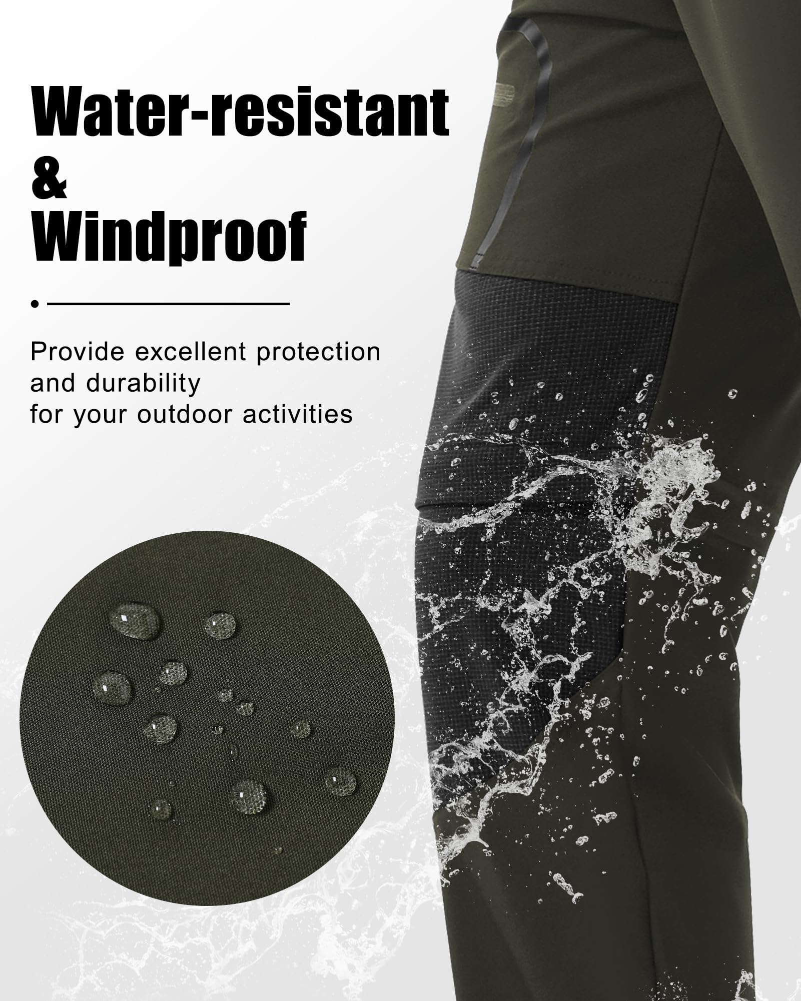 SANMIO - Pantalones de Trekking para Hombre, Pantalones funcionales, Softshell Impermeable, Pantalones al Aire Libre, Pantalones de Trekking Transpirables a Prueba de Viento