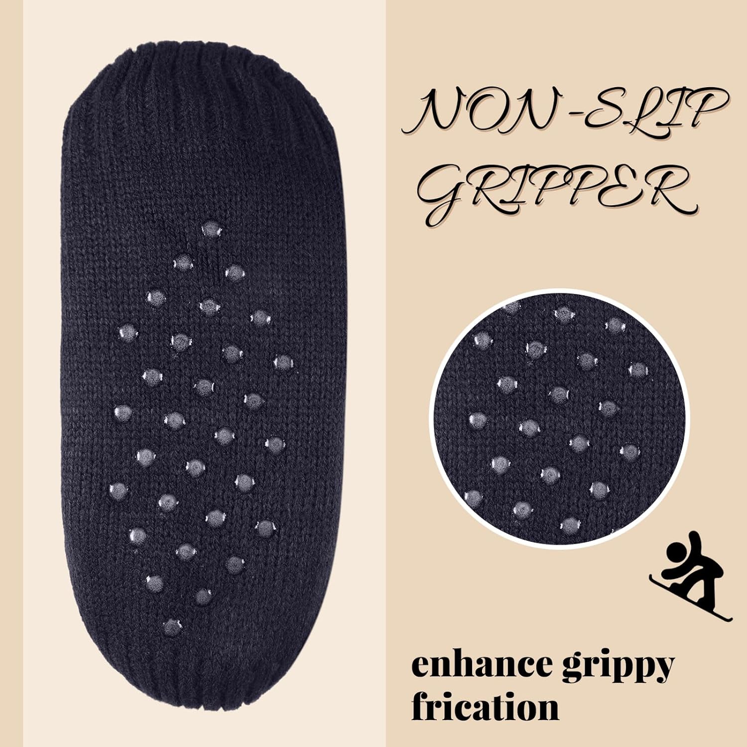 Mepase 6 Pairs Fuzzy Slipper Socks for Men Women Fuzzy Socks with Grip Winter Warm Fluffy Floor Stocking for Christmas Gifts - Image 5