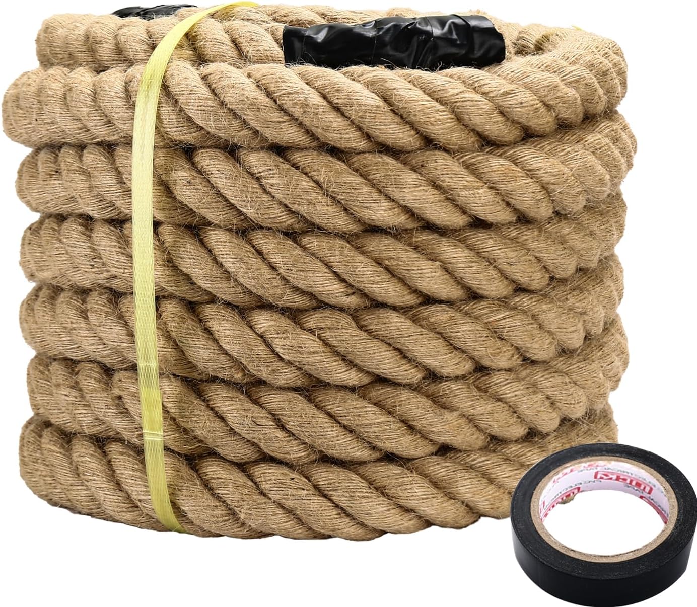 3/4 inch x 98ft Hemp Rope Thick Rope Natural Jute Rope Nautical Rope Heavy Duty Rope Deer Rope for Swing Crafts Gardening Nautical Tug of War Rope Bundling Packing Rope