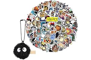 Cute Anime Soot Sprite Keychain and Sticker Set