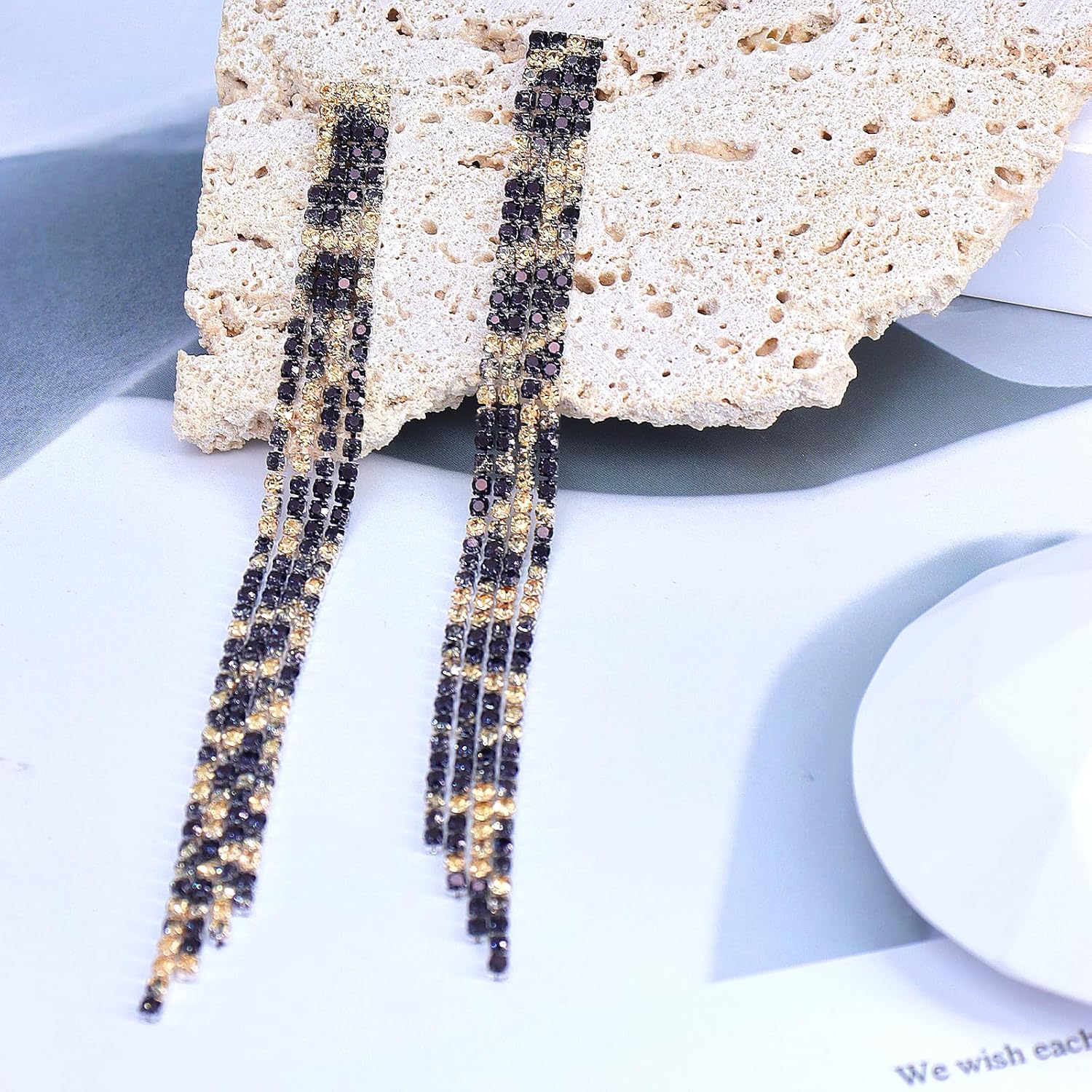 Sparkling Crystal Tassel Earrings for Women,Multi Long Strands Cubic Zirconia Chandelier Statement Earrings Wedding Earrings Bridal Bridesmaid - Image 5