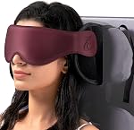 Travel Pillow, Airplane Neck Pillow with 3D Eye Mask for Sleeping, Round Edge Plane Head Strap 360°Headrest Support for Long Flight, Stop Bobblehead, Travel Essential for Car Road Trip Grey