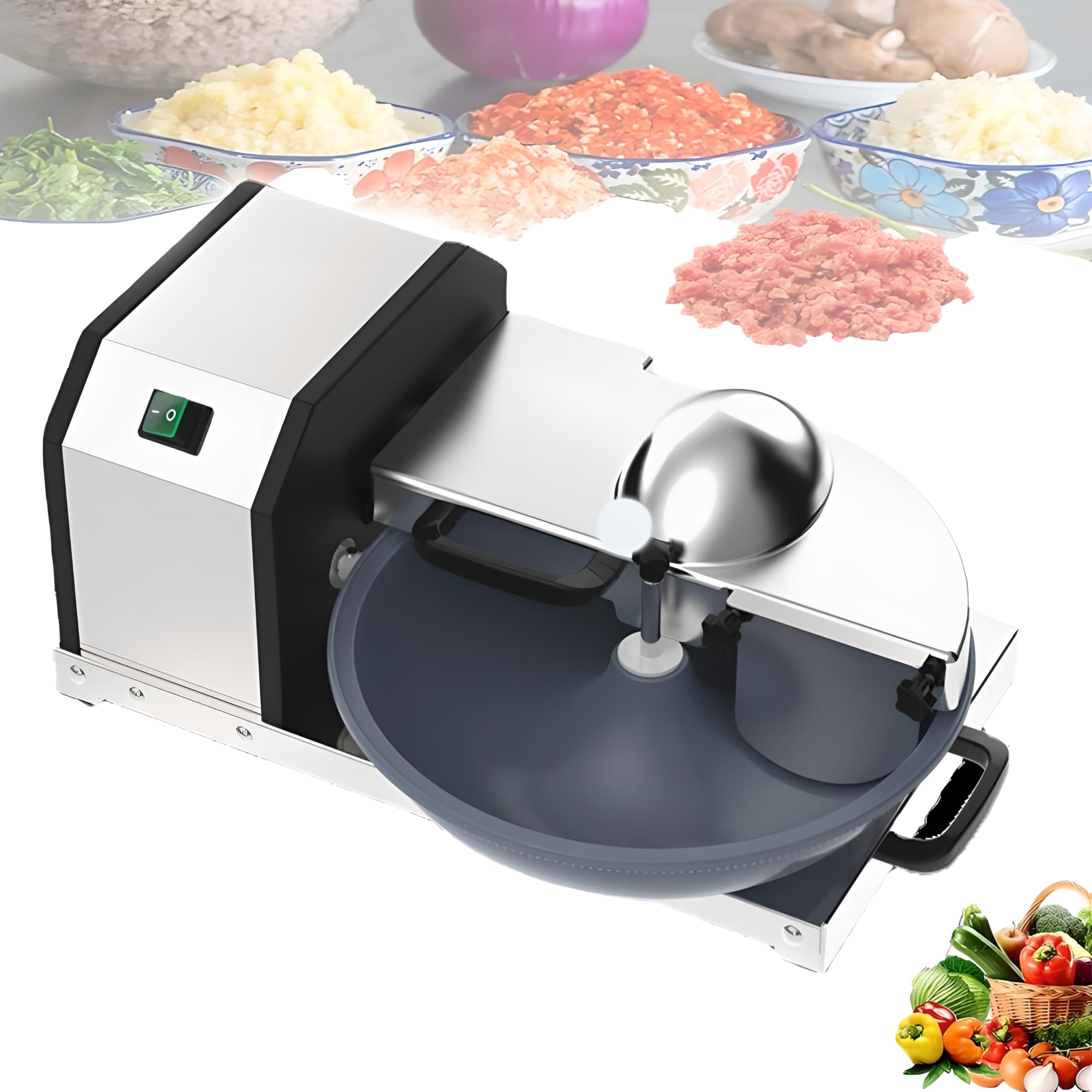 Eiwitany Desktop Electric Vegetable Cutter, Commercial Shredding Machine for Restaurants to Chop Peppers, Meat, Lettuce and Tomatoes