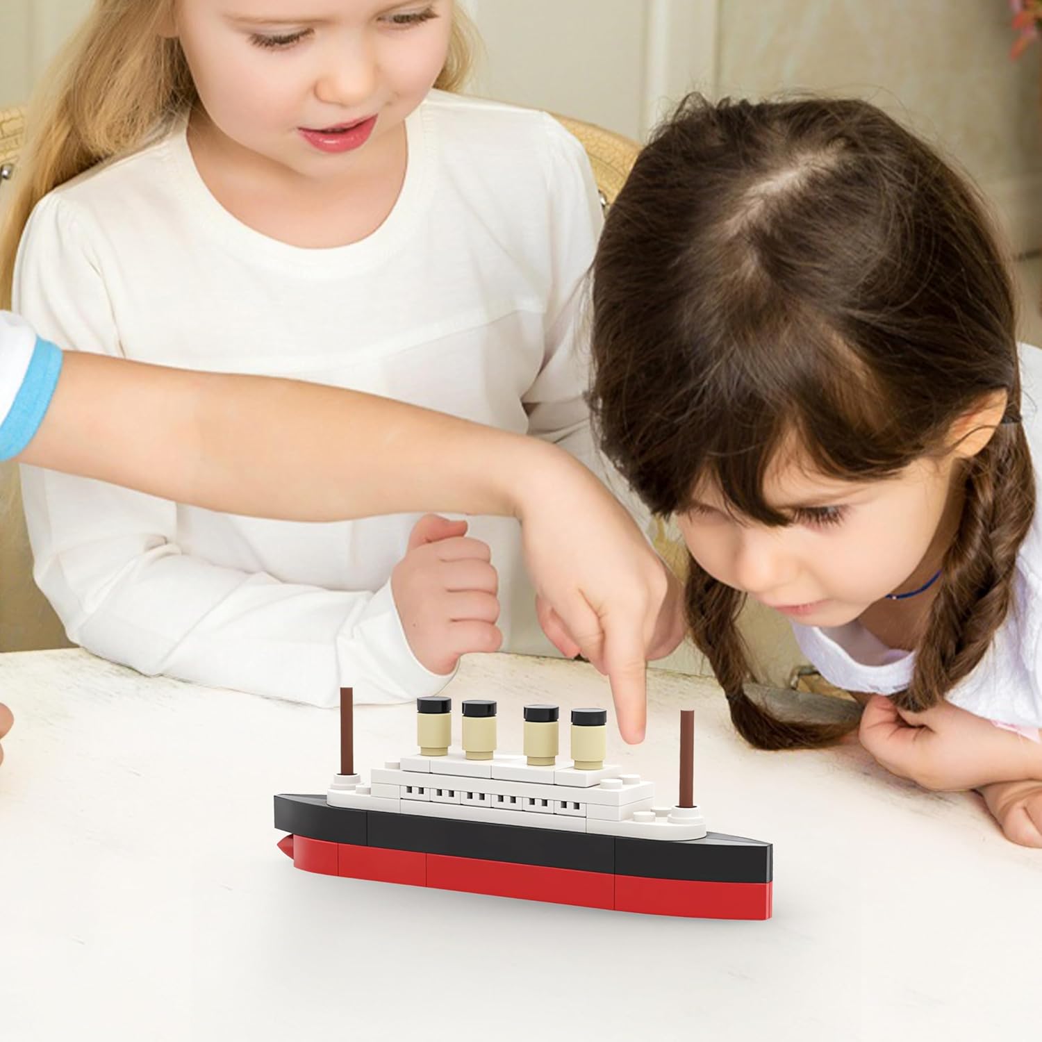 MOC 56PCS Titanic Toys Set, Titanic Sink and Break in Half Toy Building Blocks, Titanic Model Ship Kit, Boat Bricks Kit, Birthday Gifts for Toddler, Kids