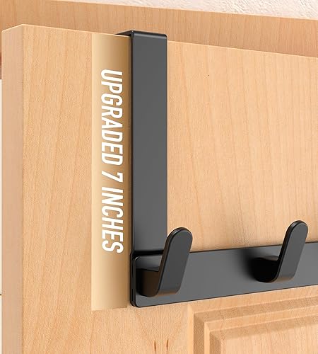 Miniatura 5 de L7U - Ganchos para colgar sobre la puerta, estante resistente para abrigos de invierno, se adapta a puertas de 1 34 pulgadas, accesorios de baño y