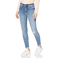 ONLY Onlblush Mid Sk Ank Raw Jeans Rea333noos, skinny Donna