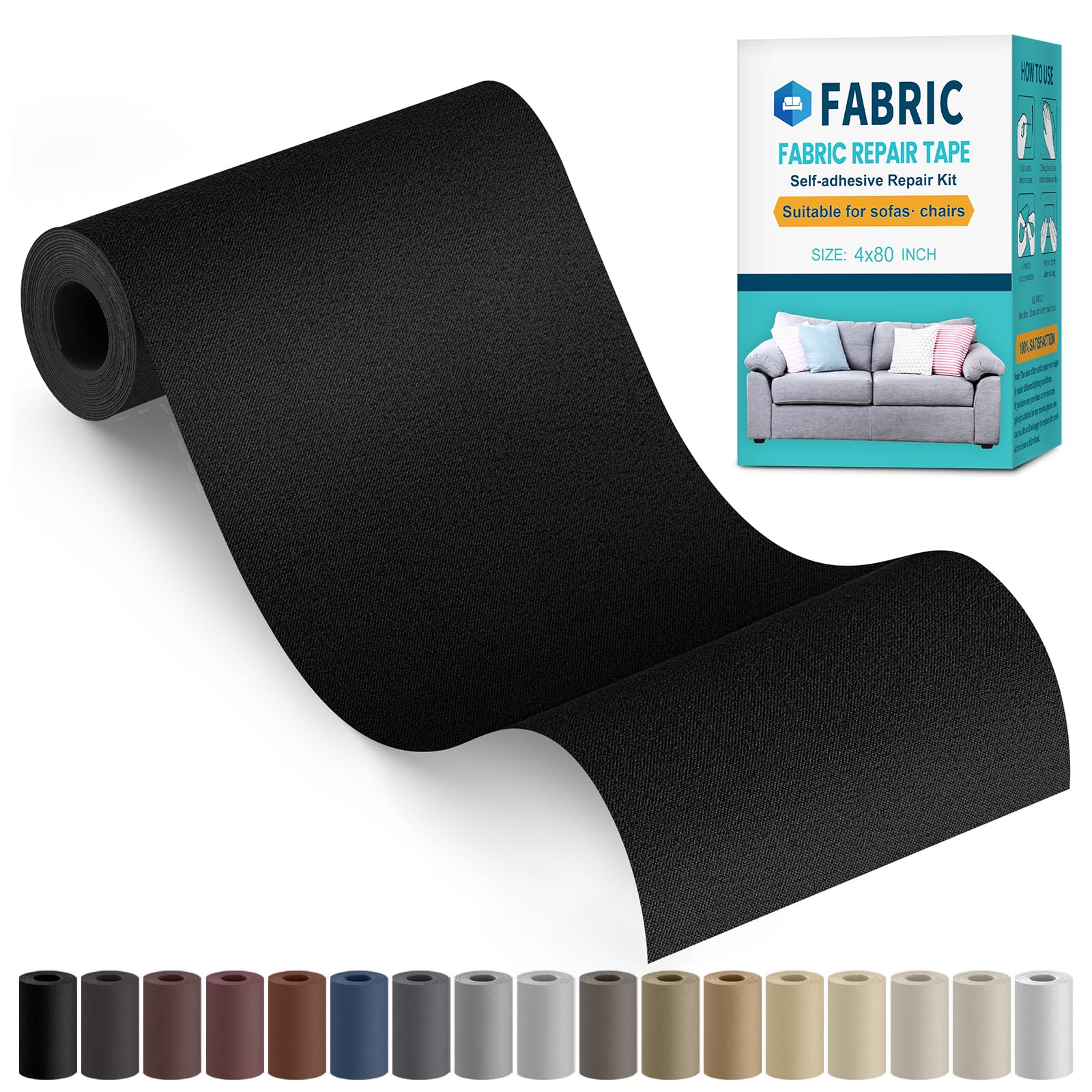 Flicken Selbstklebend Stoff, Reparatur Patches Selbstklebend, Textilklebeband Reparaturflicken für Sofas, Autositze, Kleidung, Kissen