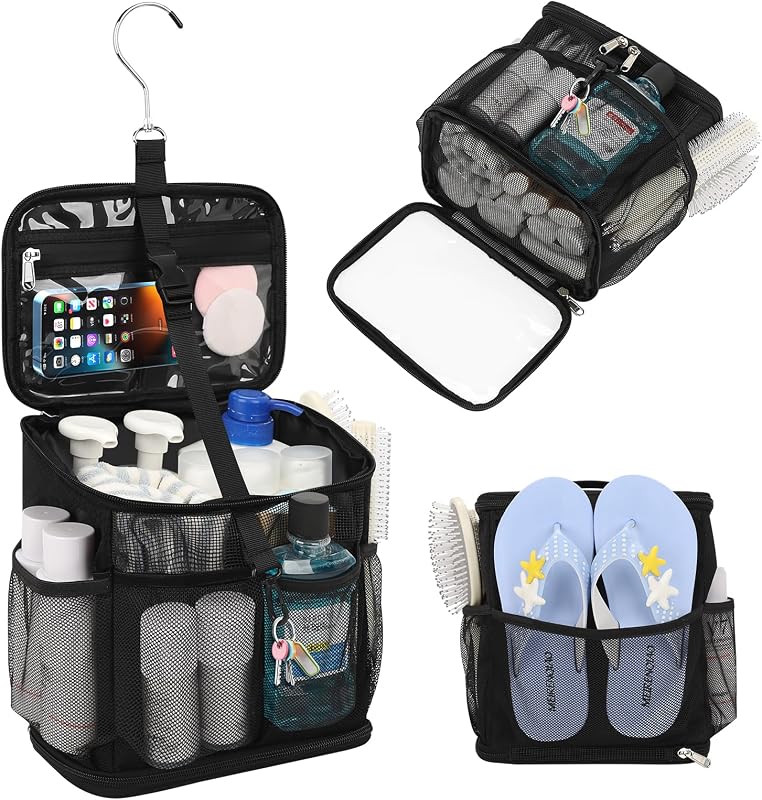 CUBETASTIC Necessaire organizadora suspensa de tela para banho, viagem, academia e camping