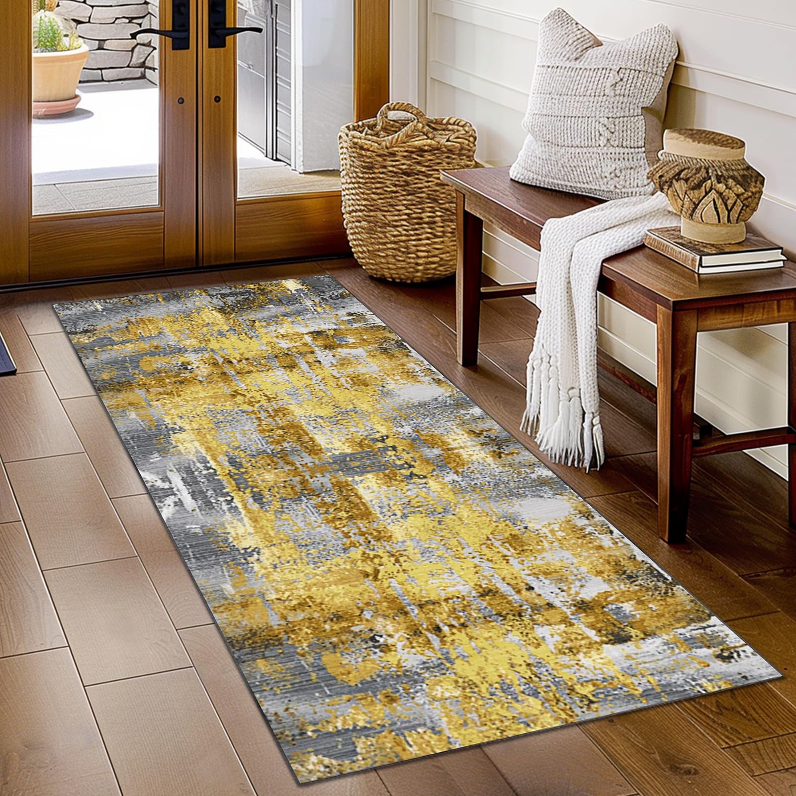Tappeto Lungo per Corridoio Tappeti Runner Ingresso 70 x 450 cm Tappeto Passatoia Cucina Moderno Antiscivolo Lavabile Tappeto Cucina Tappeto Runner Lungo per Corridoio Ufficio Entrata Casa Cucina