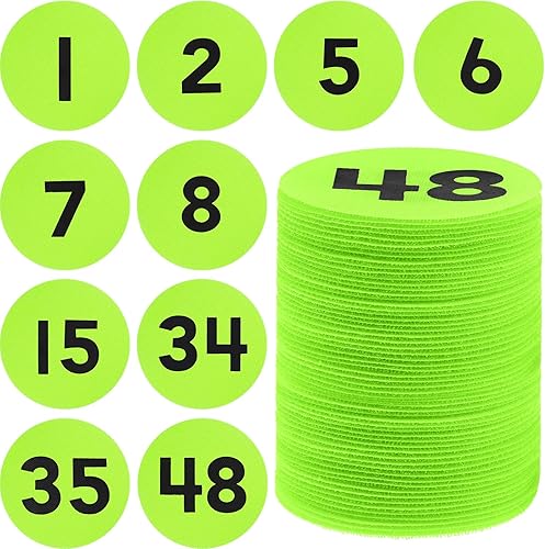 Miniatura 8 de Ireer 48 puntos marcadores de alfombra, puntos de alfombra con los números 1-48, puntos de alineación para alfombra de aula, puntos de piso de 4
