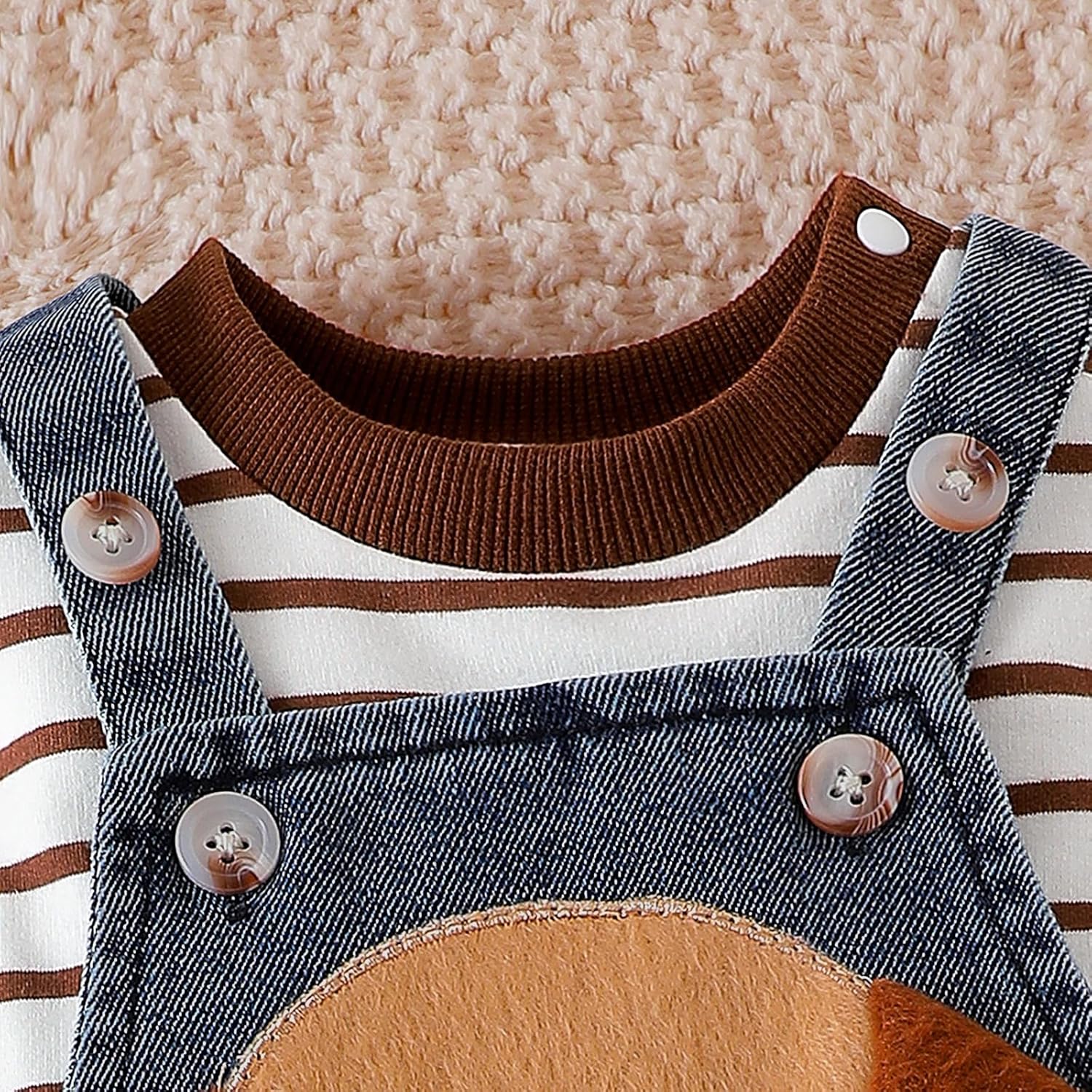 Baby Boy Clothes Long Sleeve Striped Romper Fall Winter Outfits Cute Cartoon Overalls Jeans Pants 0-18 Months - Image 8