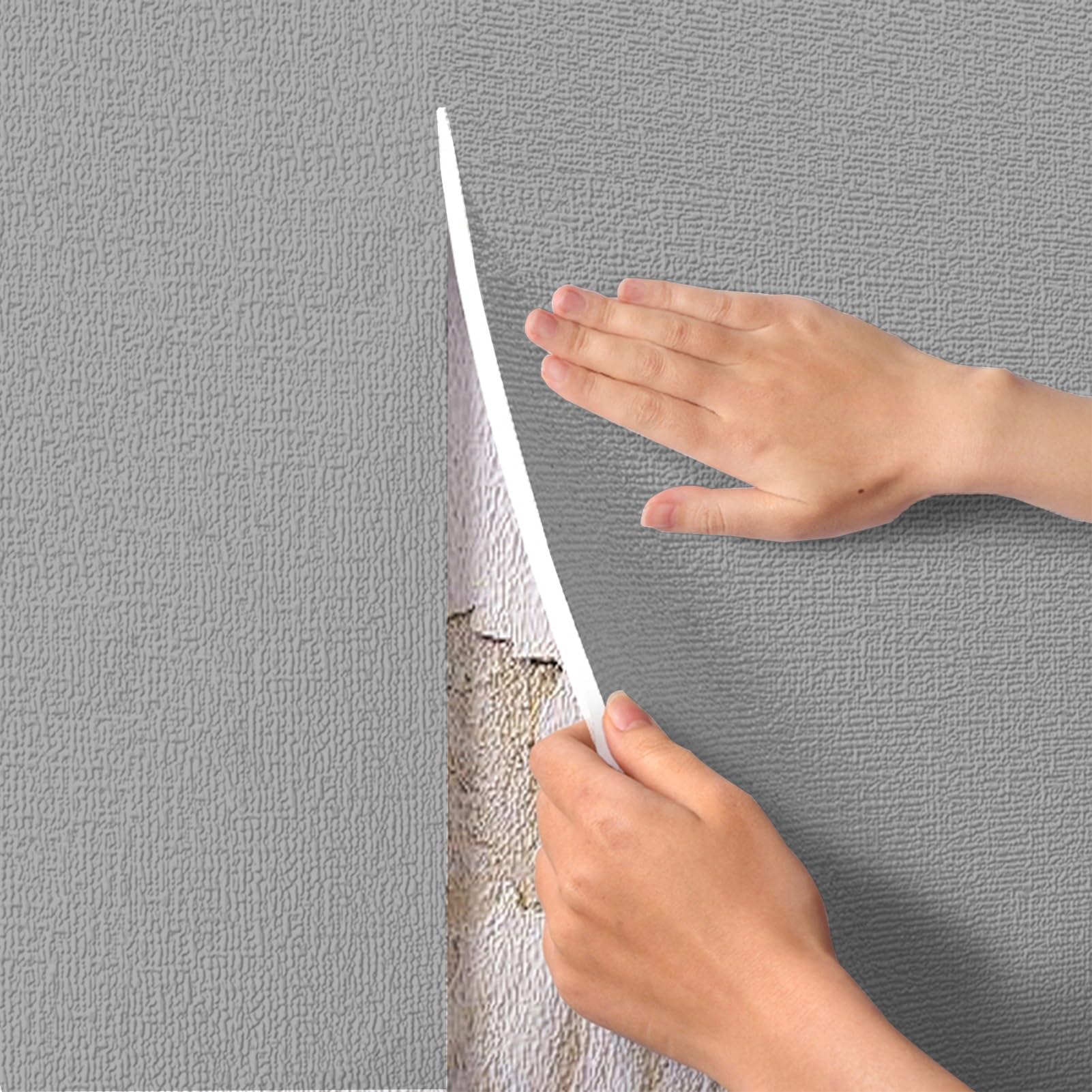 Aeovot 5mm Thick Self Adhesive Wallpaper Roll Thermal Soundproof Insulation Peel and Stick Wall Panels Linen Textured Wall Stickers Waterproof Moisture-Proof Removable Anti-Collision(Gray,50cmx30m) — image 1