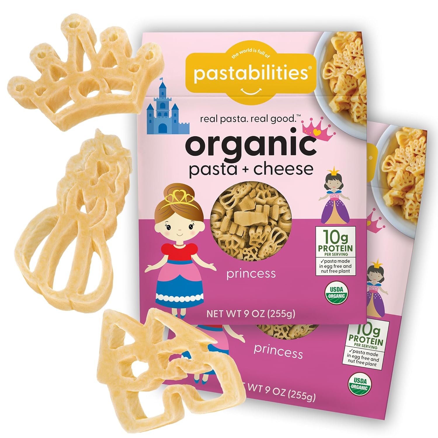 Pastabilities Organic Kids Princess Shaped Mac and Cheese