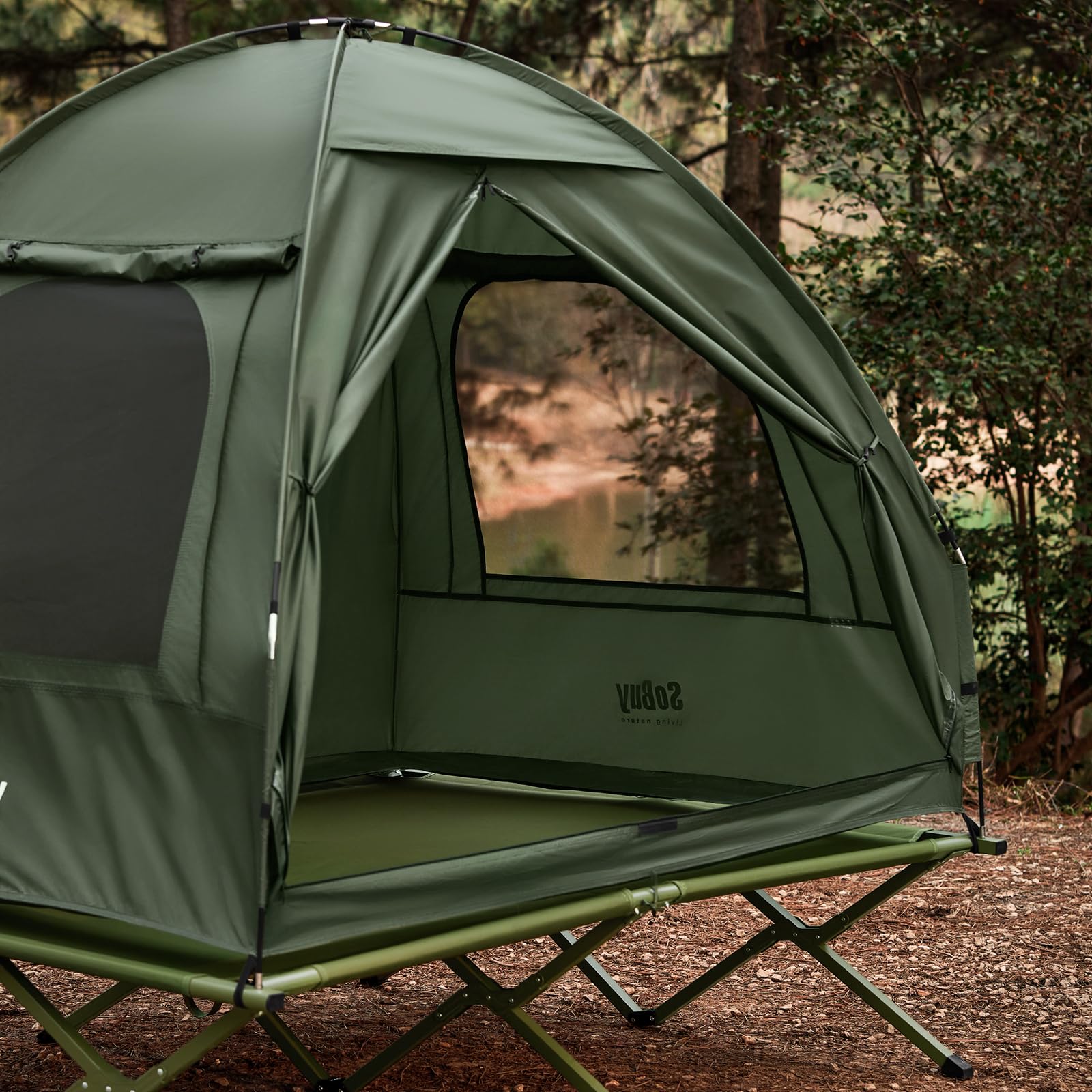 Sobuy Tienda de Campaña con Colchón Hinchable Tienda de Campaña Impermeable Barraca de Camping