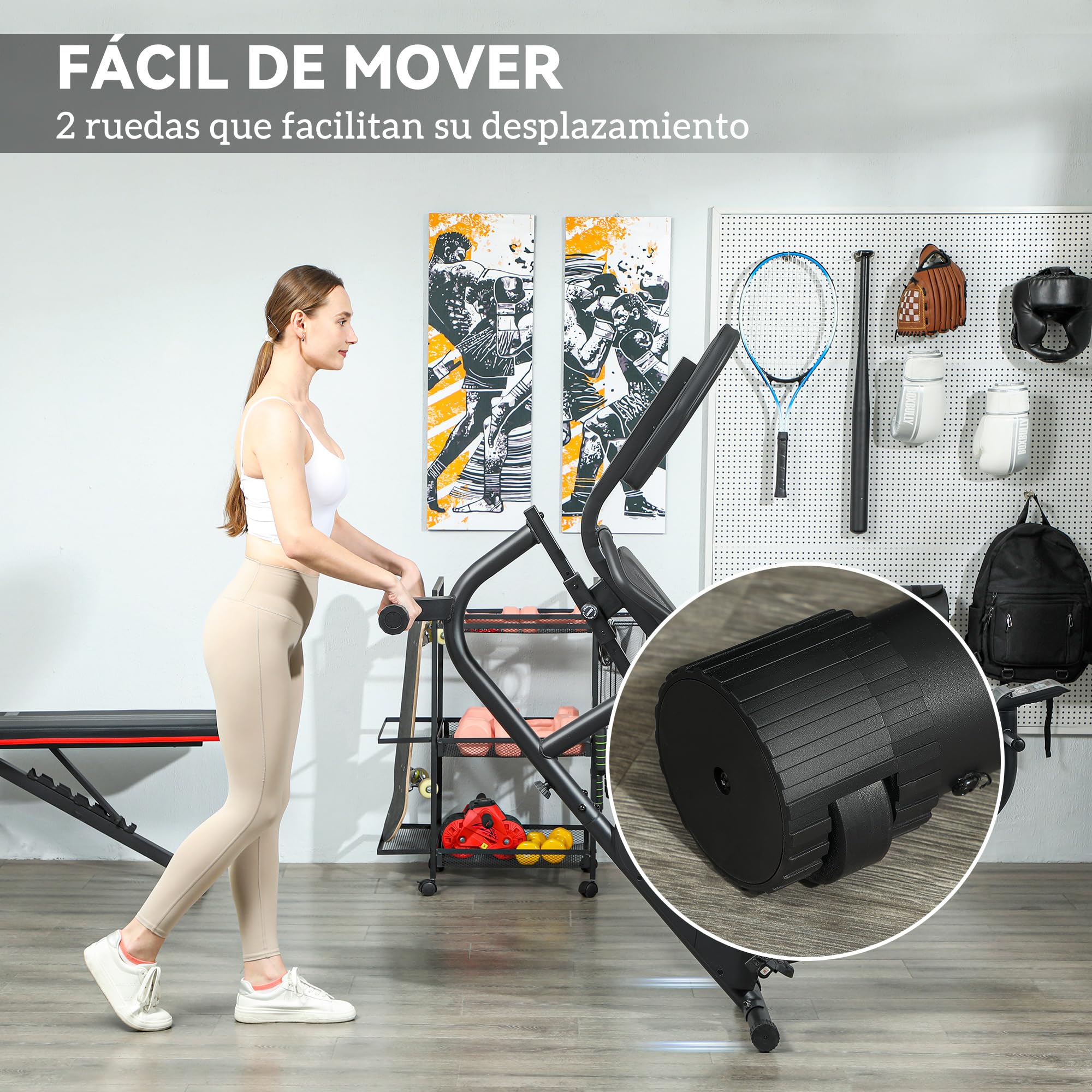 SPORTNOW Bicicleta Estática con Respaldo Reclinada 8 Niveles Resistencia | Volante, Asiento Regulable, Soporte para Teléfono, Pantalla LCD, Ruedas, Ideal para Entrenamientos