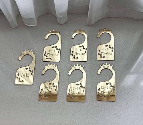 Miniatura 3 de Divisores de armario para bebé, juego de 7 organizadores de ropa de bebé con espejo acrílico para armario, hogar, guardería, desde recién nacidos