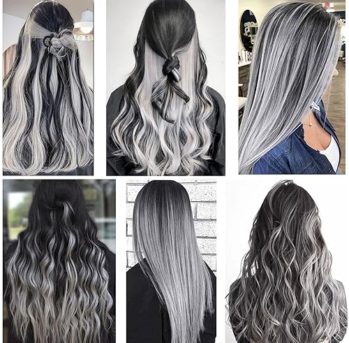 Miniatura 7 de 12 extensiones de cabello multicolor con clip para niños, accesorios para el cabello de fiesta para niñas y mujeres, 21 pulgadas de cabello largo