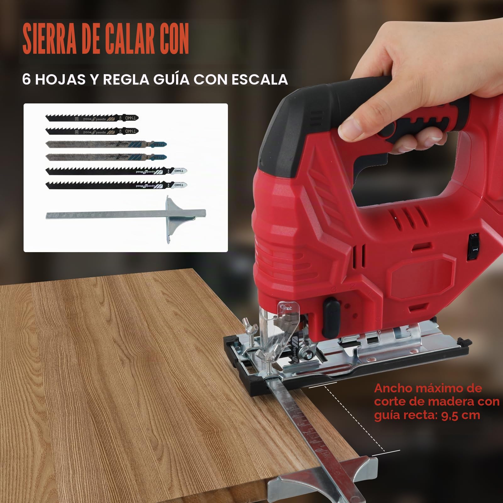 Sierra de calar inalámbrica para batería Milwaukee M18 de 18 V, herramienta de corte de sierra de calar sin escobillas de 800 W, 3200 rpm, cortes biselados de 45°, 4 acciones orbitales, con cuchillas