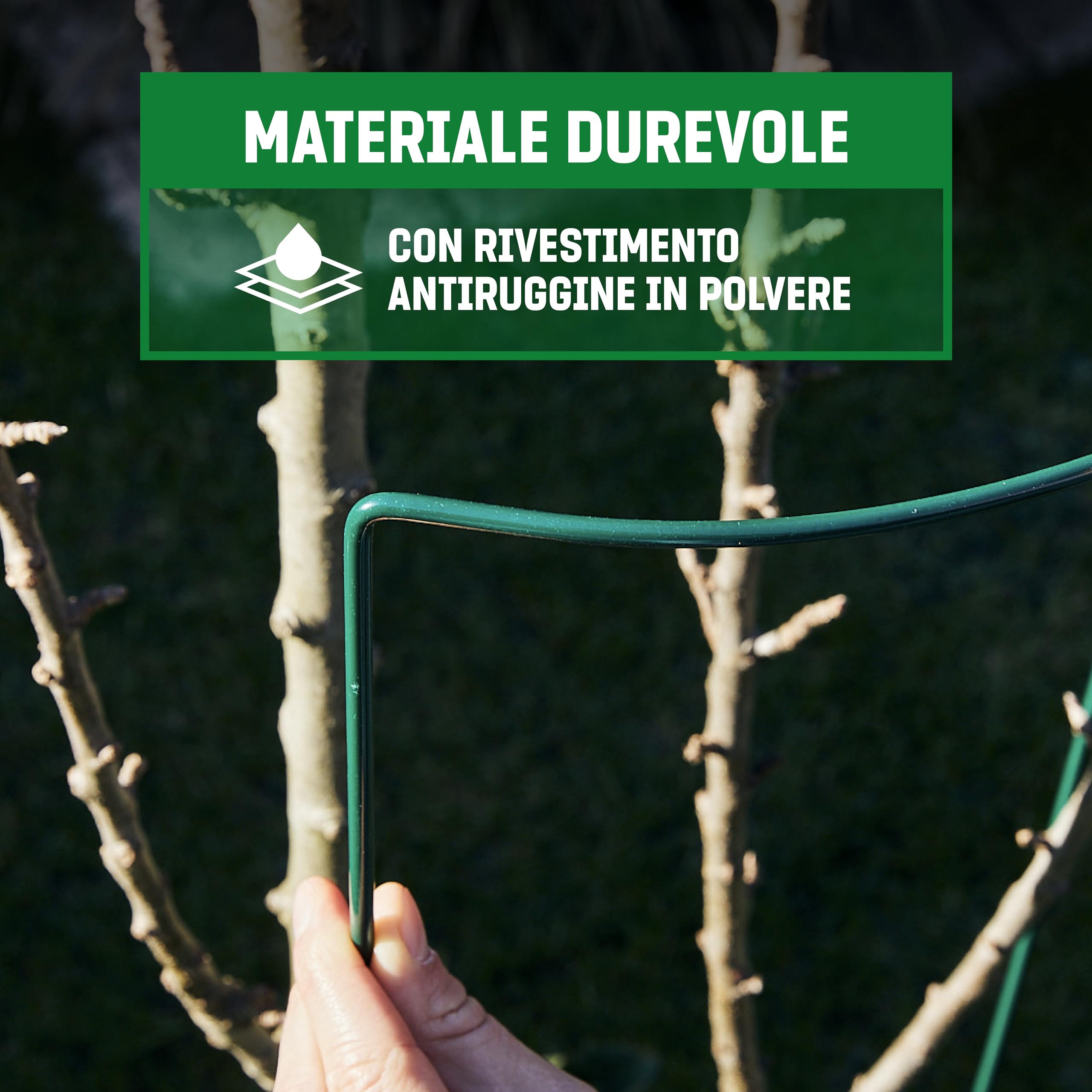 GardenGloss® Supporti per Arbusti (10 Pezzi) - Supporto per Arbusti Mezzo Rotondo - Supporto per Piante in Acciaio - Supporto per Fiori per Ortensie e Rose - Anello per Arbusti (70cm x 40cm)