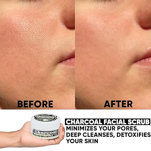 Miniatura 6 de Herboganic Exfoliante facial de hierbas de carbón  Exfoliante corporal natural  Exfoliante facial de carbón activado para mujeres y hombres