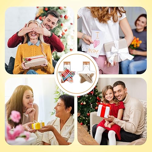 Miniatura 6 de Yinkin 30 botellas de arena de 5.5 onzas con diseño de estrellas, botellas de arena transparente de plástico con tapas, tarros de dulces para