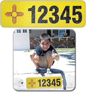 Curb Wrap Address Decal – Aluminum House Number Decals for Front Doors, Windows, Curbs, or Walls – Weather Resistant Curb Wraps Perfect for Outside House Customization - (New Mexico)