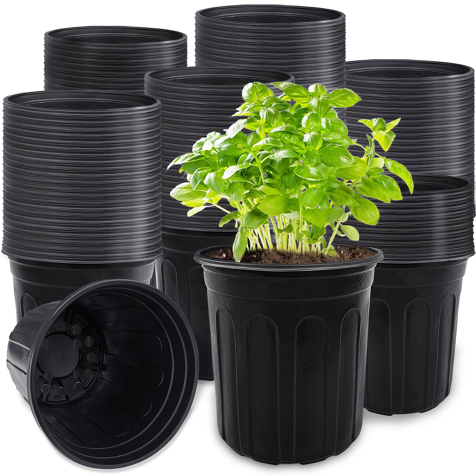 Anyumocz 120 Pcs 1 Gallon Plant Nursery Pots