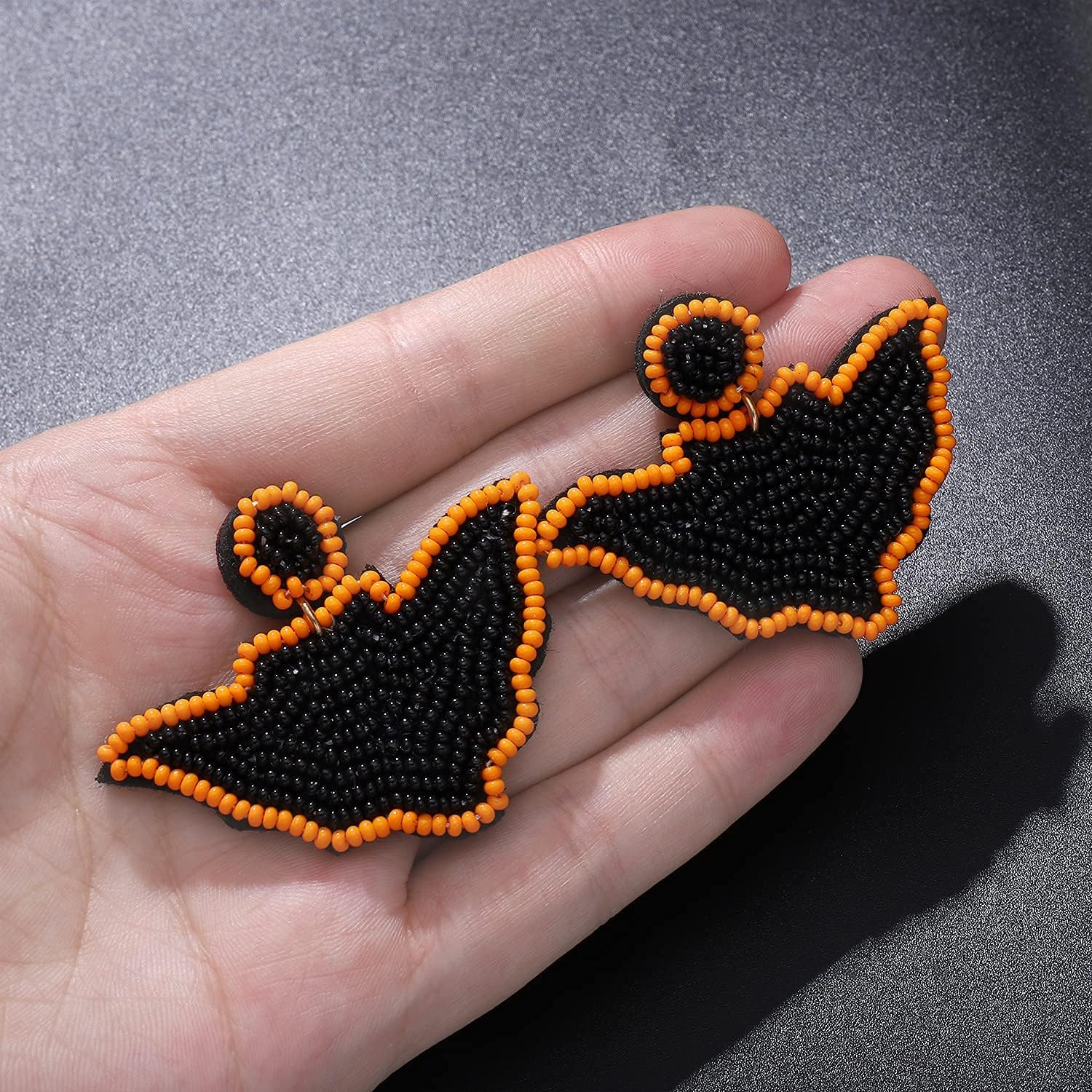 Halloween Earrings Beaded Witch Bat Dangle Drop Earrings for Women Girls Halloween Party Cosplay Ear Studs Halloween themed jewelry - Image 5