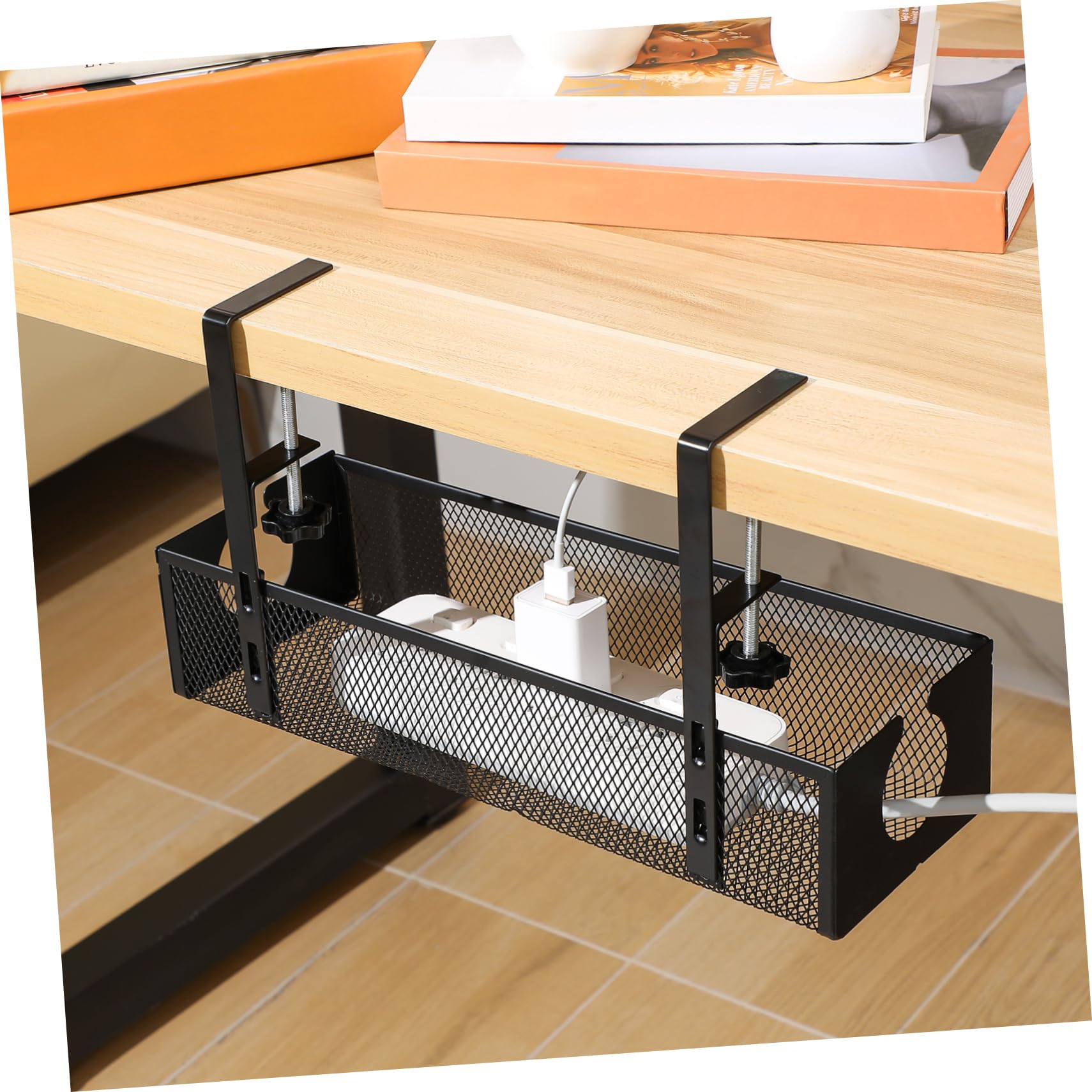 Operitacx 3 Piezas Cesta De Almacenamiento De Cables Organizador De Cables Para Escritorio Soporte De Cables Para Escritorio Bandeja De Gestión De Cables Debajo Del Escritorio Cesta De