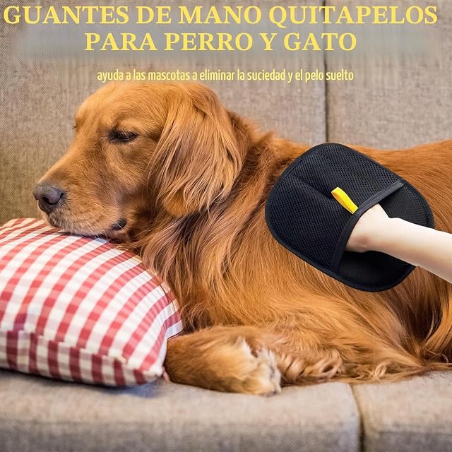 Foto 2 de 7 de 3 Guantes para Gatos, Guantes de Cuidado de Mascotas de Doble Cara, Guantes Estáticos de Depilación
